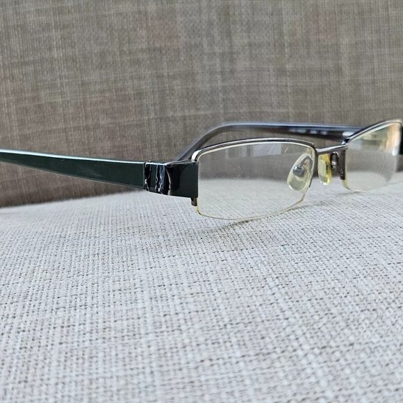 Nine West Vintage Eyeglasses Half Rim Olive/Gold Tone Glasses - Picture 2 of 12